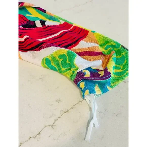 Chicos Top Duster Coverup Colorful Tropical Floral Print Resort Beach Large - Picture 5 of 9